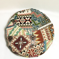 ゴブラン織ツギハギベレー帽 2枚目の画像