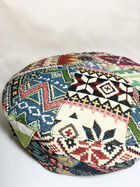 ゴブラン織ツギハギベレー帽 3枚目の画像