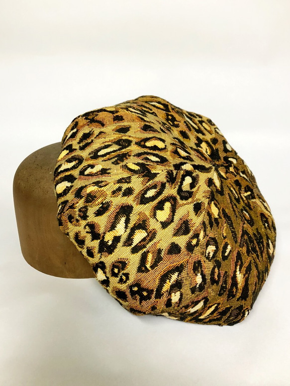 ゴブラン織りヒョウ柄ベレー帽 1-61 2枚目の画像