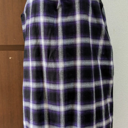 ワンピース&マフラー・立体マスク３点セット　黒紫チェック 3枚目の画像