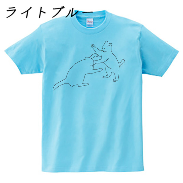 ネコTシャツ  "ケンカ" 2枚目の画像