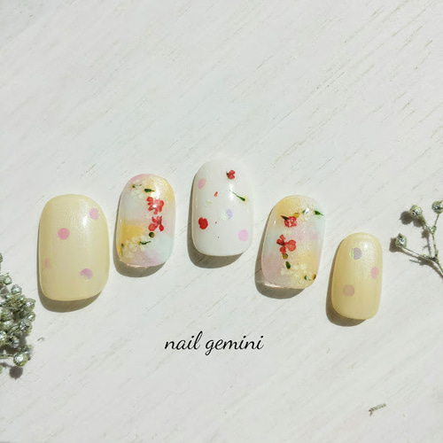 リース、ネイルチップ 73 Xmas colors trad style nail tips クリスマス ホワイト