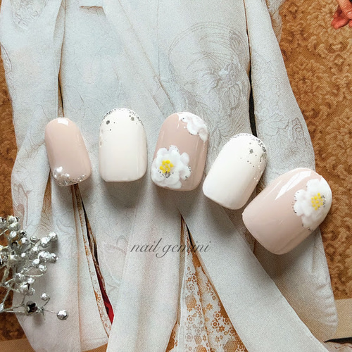 白椿 和装ネイル ブライダル 白無垢 打掛 袴 などに その他オーダー