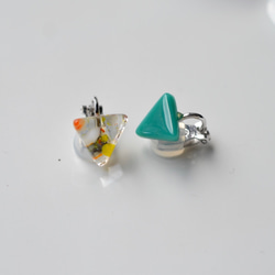 倫塔客戶訂貨三角形耳環松石綠×多 第1張的照片