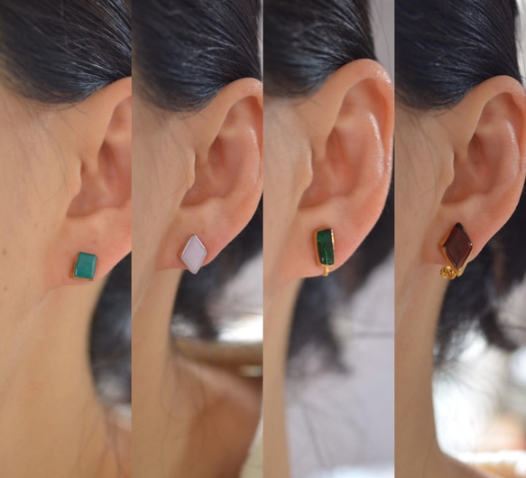 bijou夾式耳環（海藍寶color2） 第5張的照片