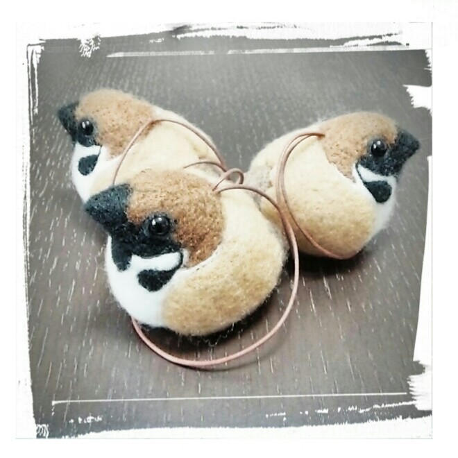 ハンドメイド♪羊毛フェルト 鳥いろいろ・ミニ 15羽＋9羽 羊毛