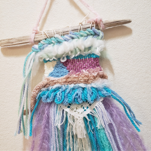 ハンドメイド◇ミニ【ウィービングタペストリー】◇壁掛け