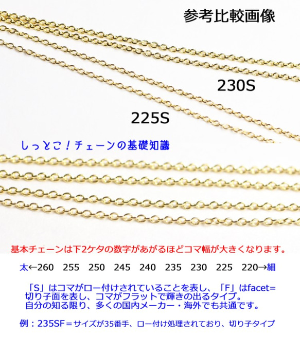 【3m特価】極細あずきチェーン《225S》【K14GC】 4枚目の画像