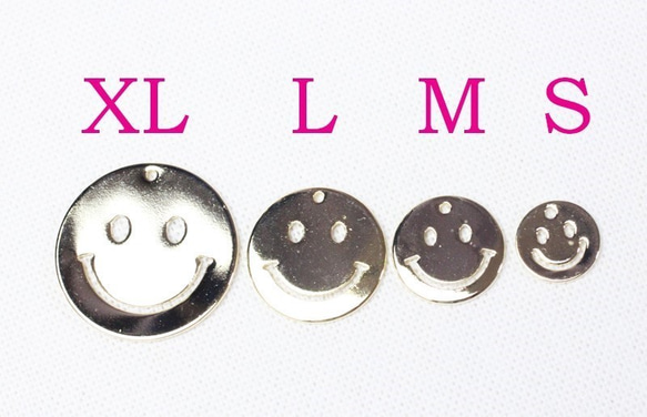 15mm【4個】SMILE＊にこちゃんチャーム-Ｋ28（L）《金色》 4枚目の画像