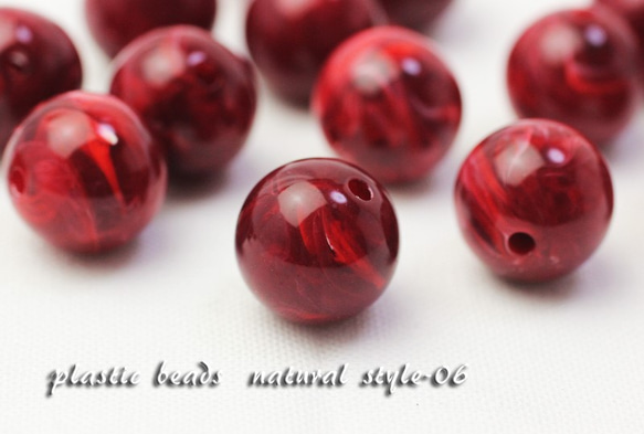 天然石 ダークレッド 結晶アート 10mm約50粒】天然石風の樹脂ビーズ《6》ダークレッド ビーズ チェーン