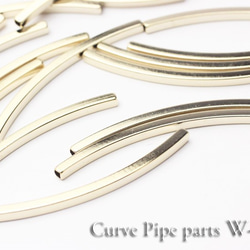 10本】角線カーブパイプパーツ2.0×40mm《PI-016》（金色） 金具