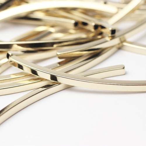10本】角線カーブパイプパーツ2.0×40mm《PI-016》（金色） 金具