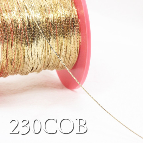 1m】極細-輝くスエッジチェーン0.6mm-230COB（金色） 金具・チェーン