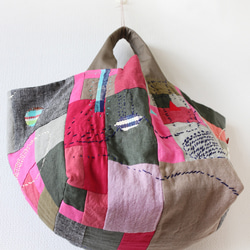 絨球立方手提袋“ Pink＆Khaki” 第7張的照片