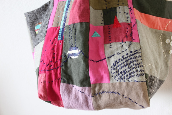 絨球立方手提袋“ Pink＆Khaki” 第10張的照片