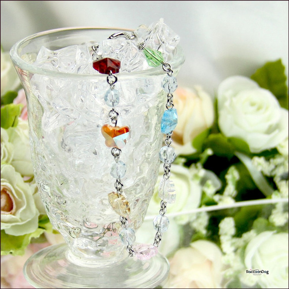 きらきらと舞うガラスの蝶たち（SGストーン蝶々/カットガラス ビーズブレスレット）《ビーズアクセサリー》 7枚目の画像