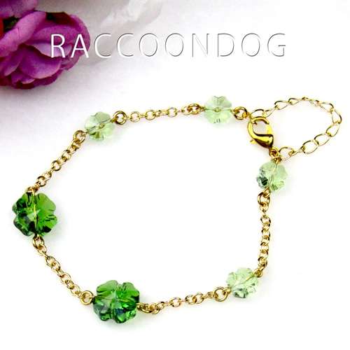 幸福の四つ葉のクローバースワロフスキーブレスレット [ビーズ