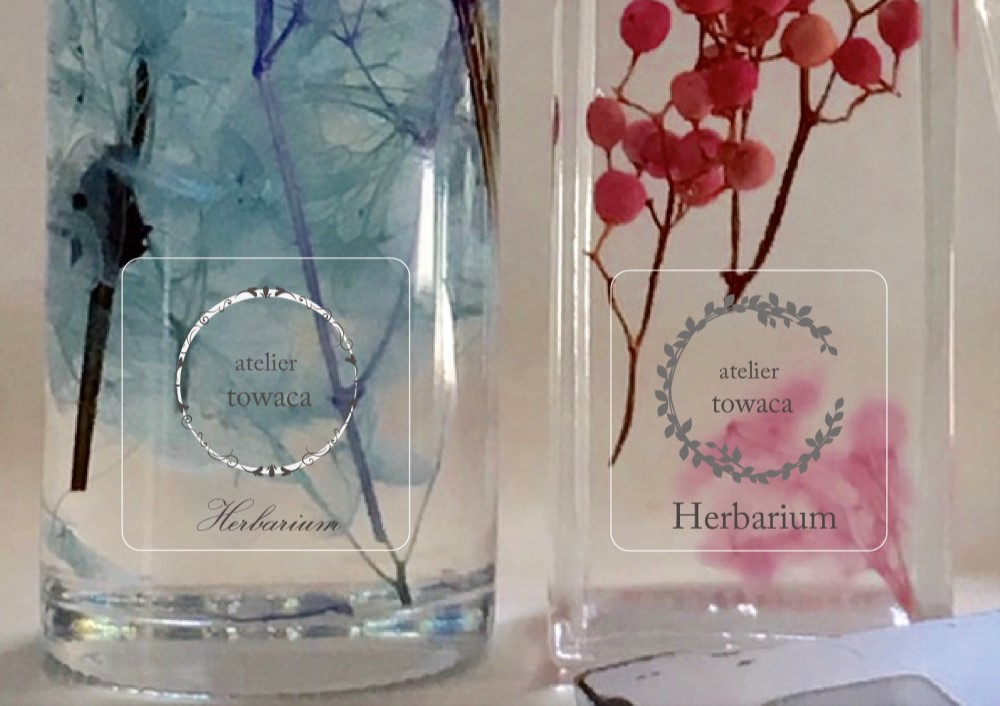 【透明シール】正方形／ハーバリウムシール／ラベル／サンキューシール／ギフト箱にも 透明シール】正方形／ハーバリウムシール／ラベル／サンキュー