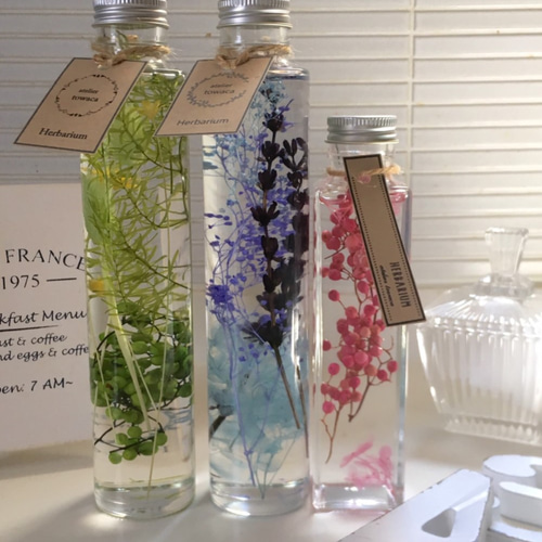 名入れオーダー☆透明シール＆クラフトタグ ハーバリウム オリジナル