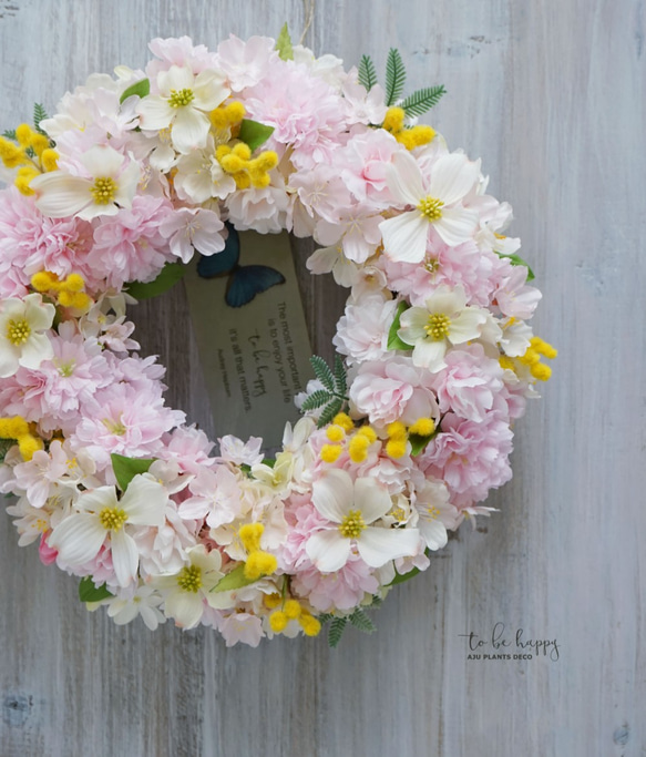 Spring Wreath ～桜～28cm（造花） 1枚目の画像