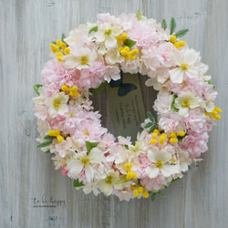 Spring Wreath ～桜～28cm（造花） 2枚目の画像