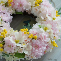 Spring Wreath ～桜～28cm（造花） 3枚目の画像