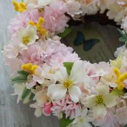Spring Wreath ～桜～28cm（造花） 5枚目の画像