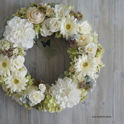 Wreath ~WHITE~  31.5cm（造花） 1枚目の画像