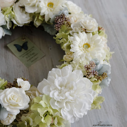 Wreath ~WHITE~  31.5cm（造花） 3枚目の画像