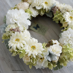 Wreath ~WHITE~  31.5cm（造花） 5枚目の画像