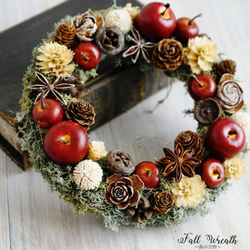 Fall Wreath ～りんごの森の収穫祭～　１7cm 1枚目の画像