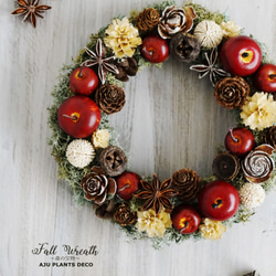 Fall Wreath ～りんごの森の収穫祭～　１7cm 4枚目の画像