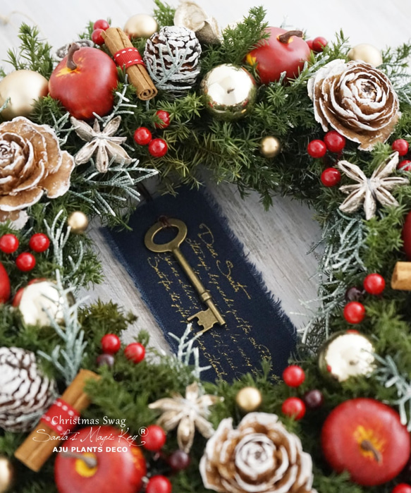 クリスマスリース（0721）～Santa's Magic Key(R)～　28cm 2枚目の画像