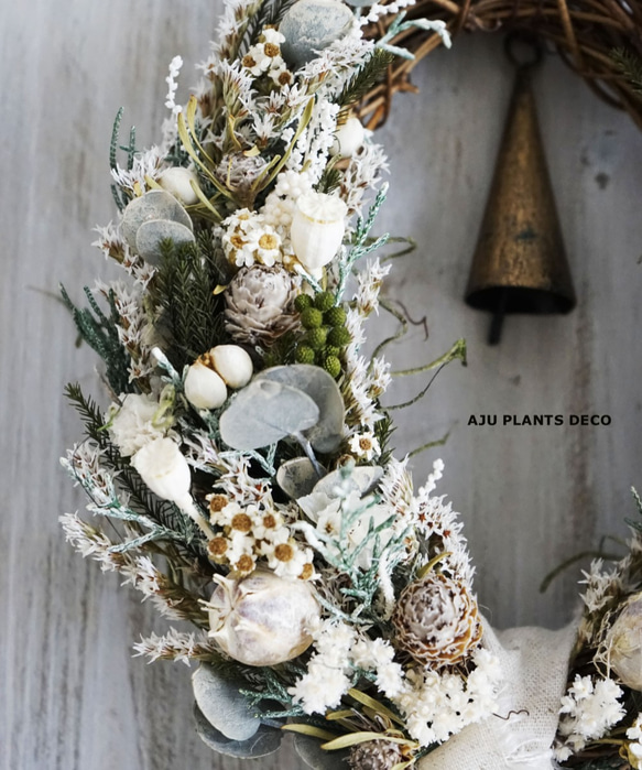 Dried flower Wreath ～J’aime ça. ～　18X16cm 5枚目の画像