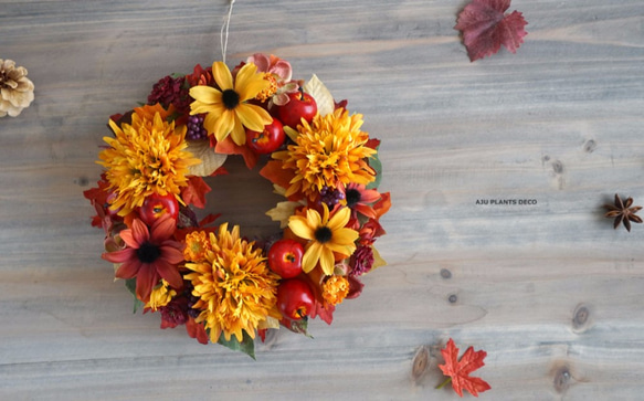 Wreath (2517) ～Autumn Harvest Wreath(2)～ 25cm 2枚目の画像