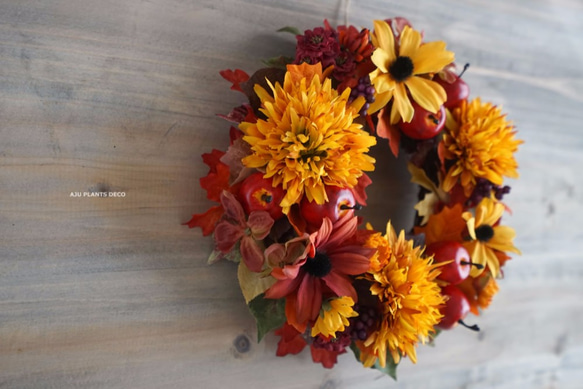 Wreath (2517) ～Autumn Harvest Wreath(2)～ 25cm 5枚目の画像