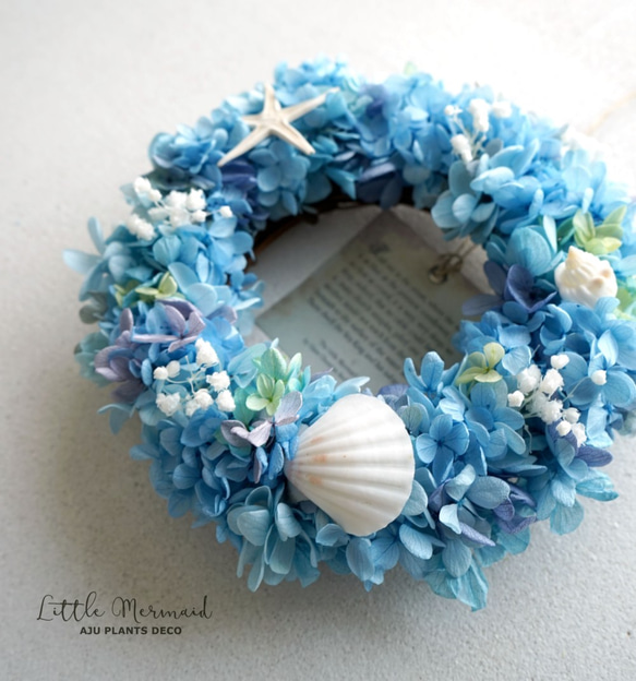 Summer Wreath ～Little Mermaid～　20cm（プリザ） 5枚目の画像
