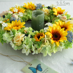 Sunflower Wreath 33cm（造花） 6枚目の画像