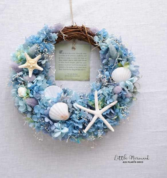 Summer Wreath ～Little Mermaid～　24x25cm（プリザ） 2枚目の画像