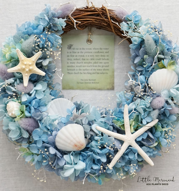 Summer Wreath ～Little Mermaid～　24x25cm（プリザ） 4枚目の画像