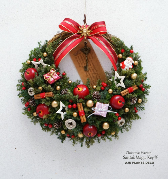 クリスマスリース(0519)～Santa's Magic Key(R)～　28cm 1枚目の画像