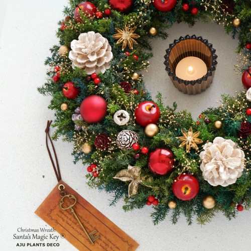 クリスマスリース(1119)～Santa's Magic Key(R)～ 35cm リース AJU