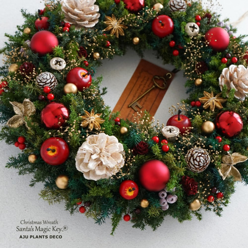 クリスマスリース(1119)～Santa's Magic Key(R)～ 35cm リース AJU