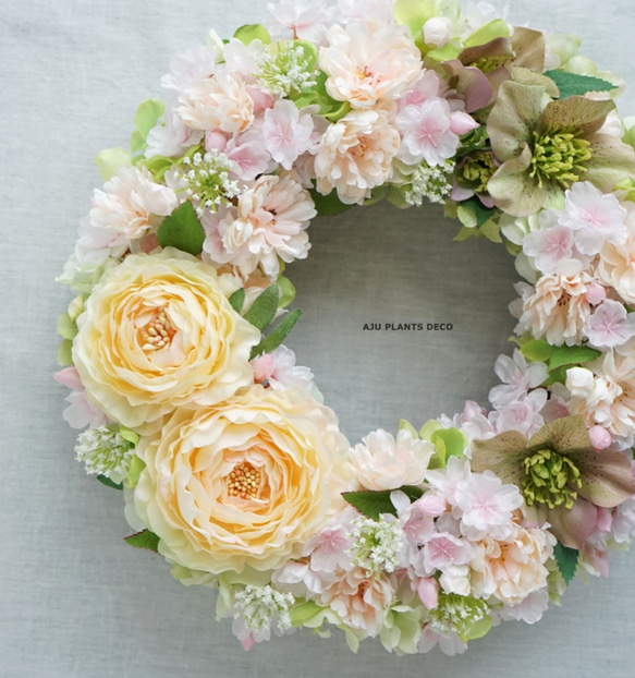 Spring Wreath ～桜～28cm（造花） 1枚目の画像