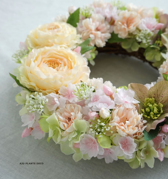 Spring Wreath ～桜～28cm（造花） 3枚目の画像