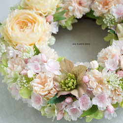 Spring Wreath ～桜～28cm（造花） 5枚目の画像