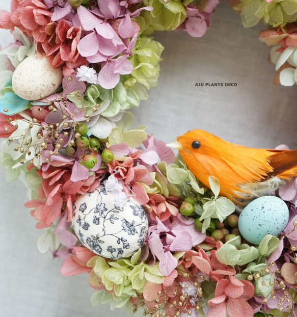 Easter Wreath 21cm（プリザ） 3枚目の画像