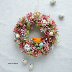 Easter Wreath 21cm（プリザ） 4枚目の画像