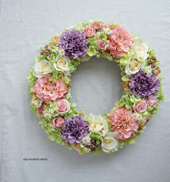 Wreath ～HAPPY～ 38cm（造花） 2枚目の画像
