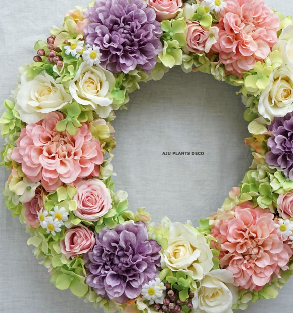 Wreath ～HAPPY～ 38cm（造花） 3枚目の画像